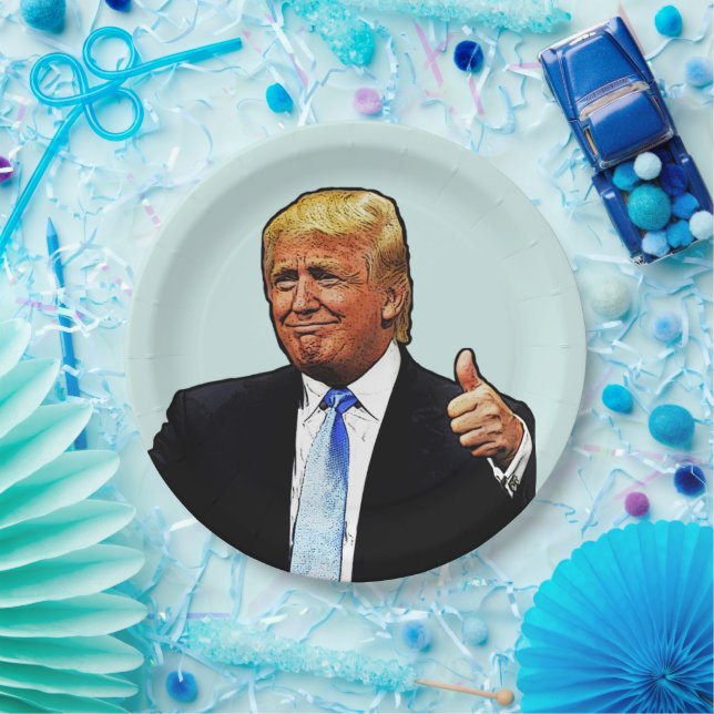 DONALD TRUMP BIRTHDAY PARTY PAPER PLATES (Party)