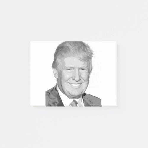 Donald trump black and white posterize photo post_it notes