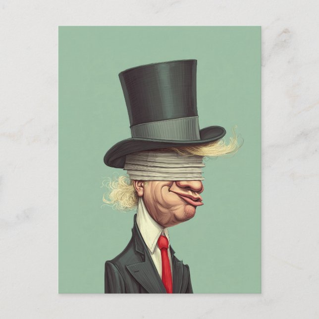 Donald Trump Blind Power Satire Postcard (Front)
