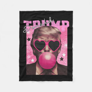 Donald Trump Bubble Gum Pink Sungles  Fleece Blanket