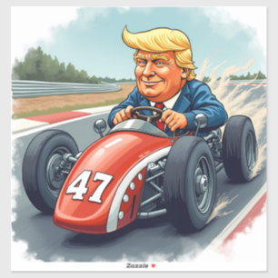 Donald Trump, car racing champion Sticker
