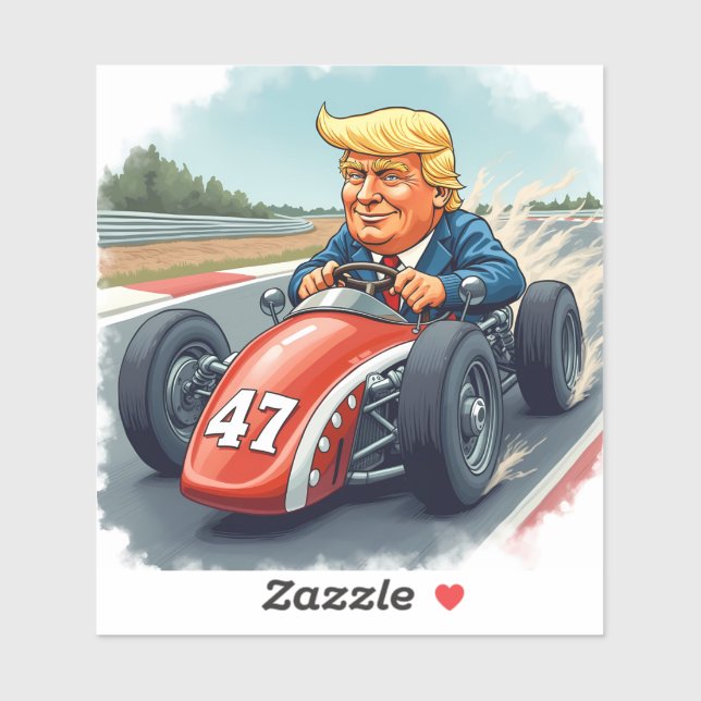 Donald Trump, car racing champion Sticker (Sheet)