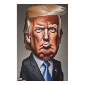 Donald Trump Caricature Faux Canvas Print