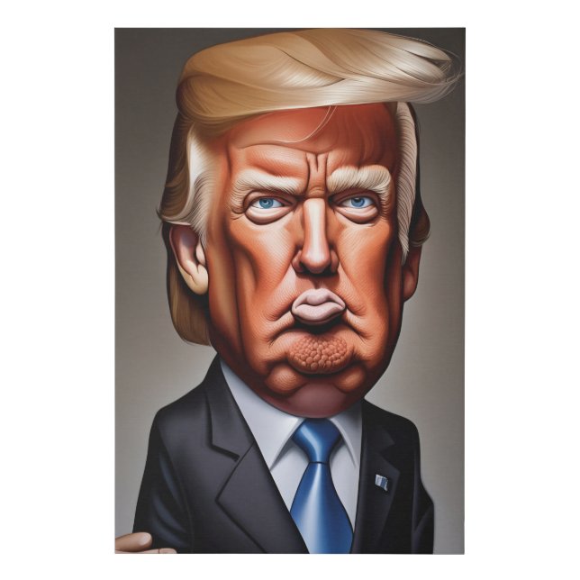 Donald Trump Caricature Faux Canvas Print (Front)