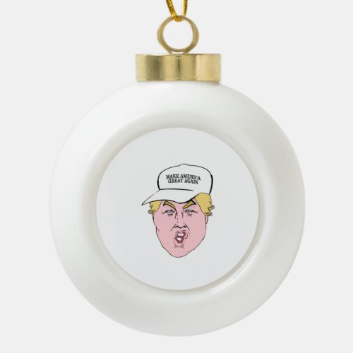 Donald Trump Caricature Hat Great Ceramic Ball Christmas Ornament
