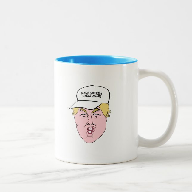 Donald Trump Caricature Hat Great Two-Tone Coffee Mug (Right)