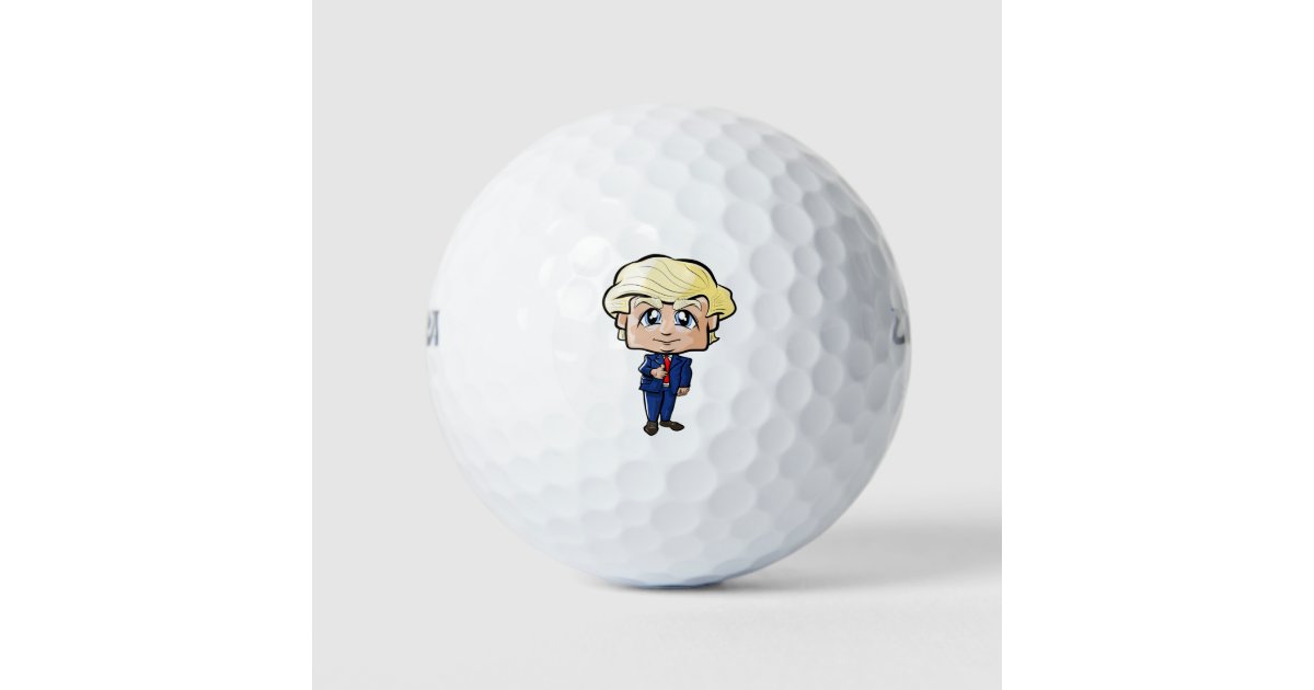 Donald Trump Cartoon Golf Balls | Zazzle.com