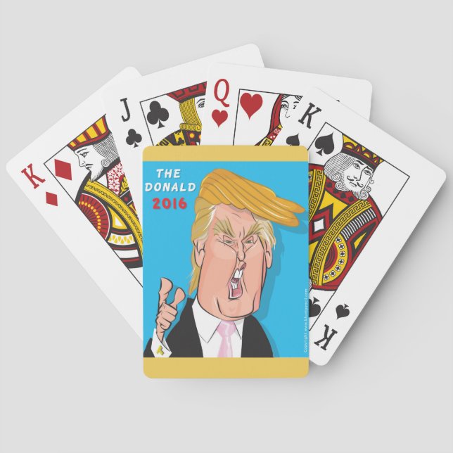 Donald Trump Cartoon playing cards. Poker Cards (Back)