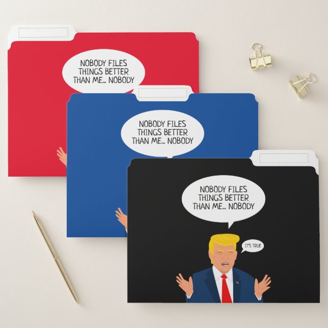 Donald Trump cartoon repulican politics custom File Folder (Set)