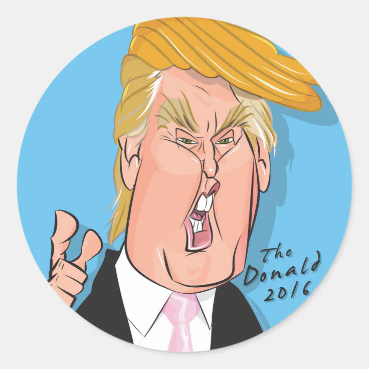 Donald Trump Cartoon stickers | Zazzle