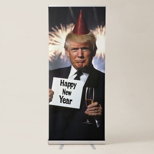 Donald Trump Celebrates New Year’s in Style Retractable Banner (Front)