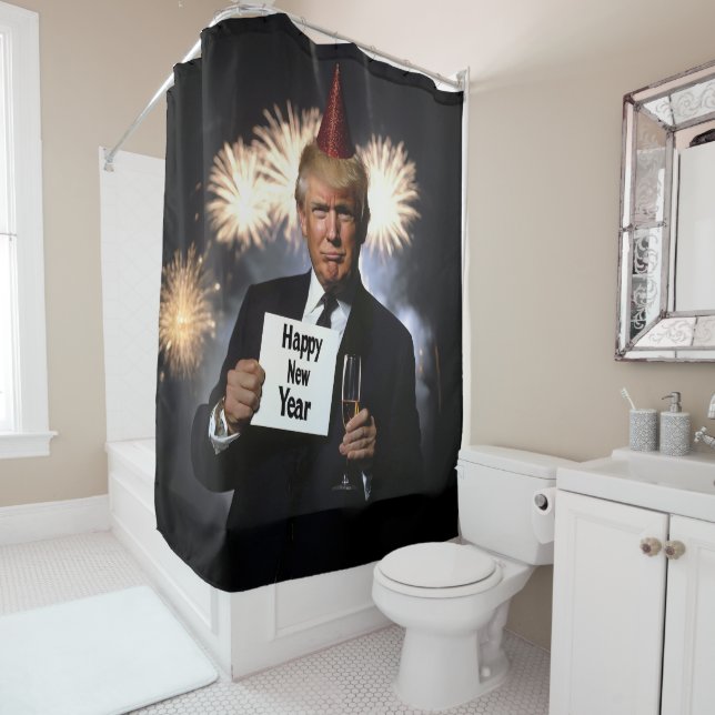 Donald Trump Celebrates New Year’s in Style Shower Curtain (In Situ)