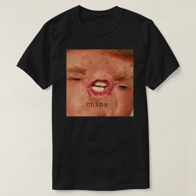 Donald Trump China Meme Sticker T-Shirt (Design Front)