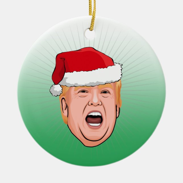 DONALD TRUMP Christmas Ceramic Ornament (Front)