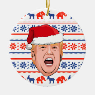 DONALD TRUMP Christmas Ceramic Ornament
