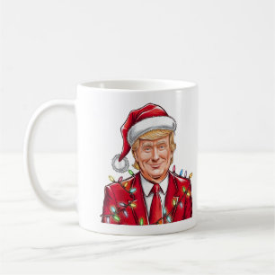 Donald Trump Christmas Funny MAGA Santa Hat Coffee Mug