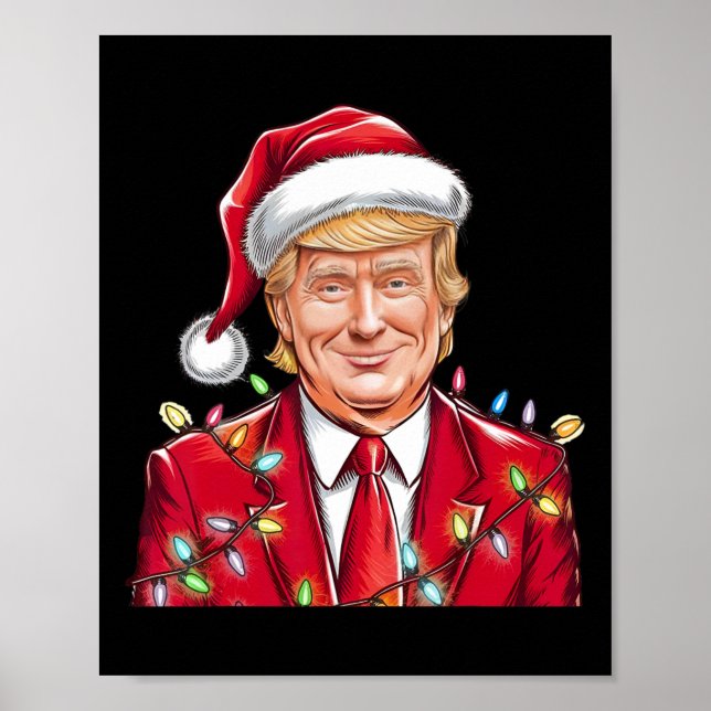 Donald Trump Christmas Funny Mega Santa Hat  Poster (Front)