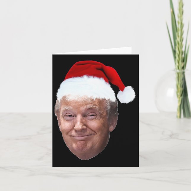 Donald Trump Christmas Funny Santa Hat Gift  Card (Front)