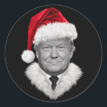 Donald Trump Christmas Funny Santa Hat Gift  Classic Round Sticker<br><div class="desc">Donald Trump Christmas Funny Santa Hat Gift</div>