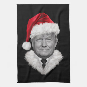 Donald Trump Christmas Funny Santa Hat Gift  Kitchen Towel