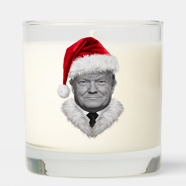 Donald Trump Christmas Funny Santa Hat Gift  Scented Candle (Front)