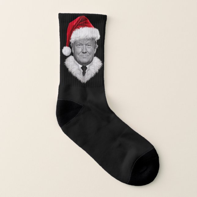 Donald Trump Christmas Funny Santa Hat Gift  Socks (Right Outside)