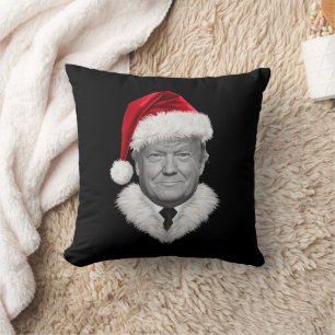 Donald Trump Christmas Funny Santa Hat Gift  Throw Pillow