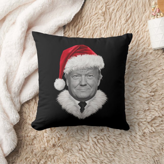 Donald Trump Christmas Funny Santa Hat Gift  Throw Pillow (Blanket)