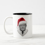 Donald Trump Christmas Funny Santa Hat Gift  Two-Tone Coffee Mug<br><div class="desc">Donald Trump Christmas Funny Santa Hat Gift</div>