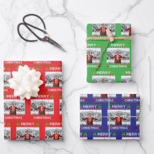 Donald Trump Christmas Funny Santa Hat Wrapping Paper Sheets