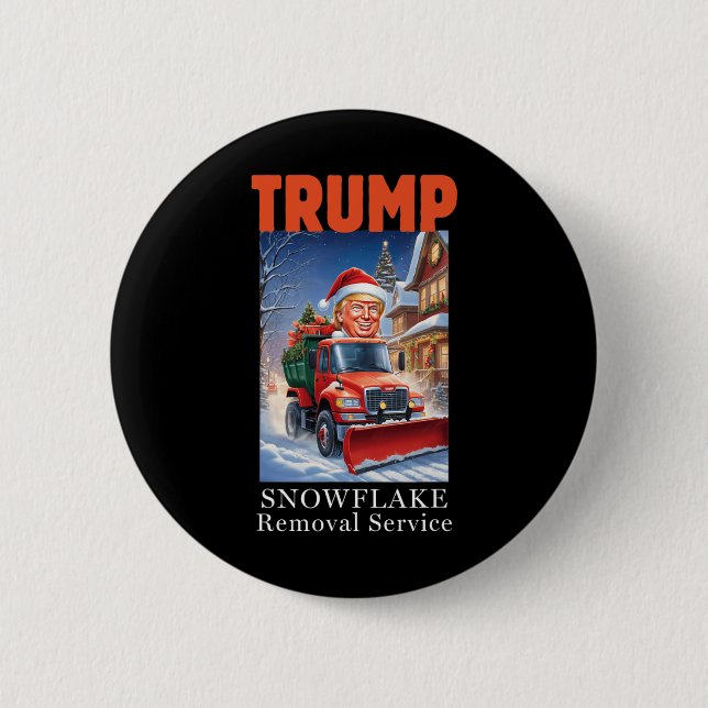 Donald Trump Christmas Funny Snowflake Removal  Button (Front)