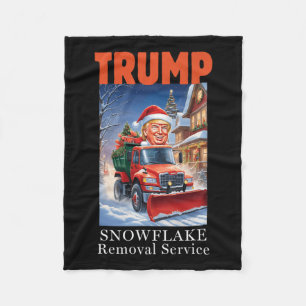 Donald Trump Christmas Funny Snowflake Removal  Fleece Blanket