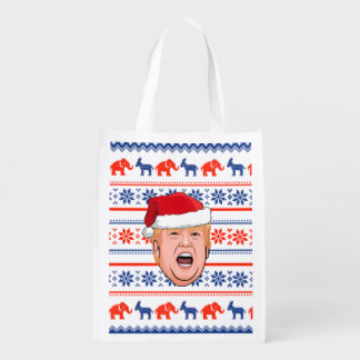 DONALD TRUMP Christmas Grocery Bag