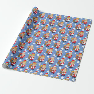 Donald Trump christmas jolly president Santa Claus Wrapping Paper
