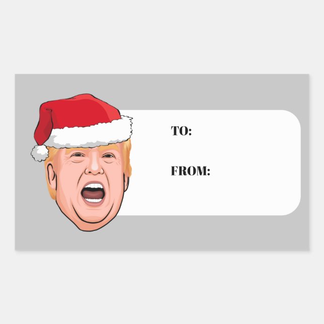 DONALD TRUMP Christmas Rectangular Sticker (Front)