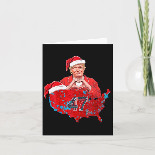 Donald Trump Christmas Red Usa Coverage Trump Xmas Card (Front)