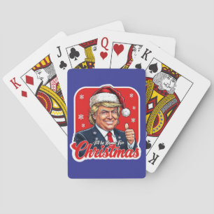Donald Trump Christmas Santa Claus Art Poker Cards