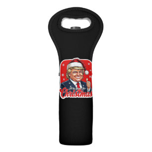 Donald Trump Christmas Santa Claus Art Wine Bag