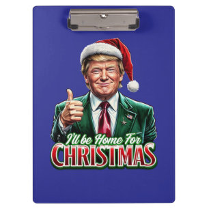 Donald Trump Christmas Santa Hat Thumbs Up Clipboard