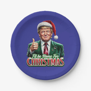Donald Trump Christmas Santa Hat Thumbs Up Paper Plates