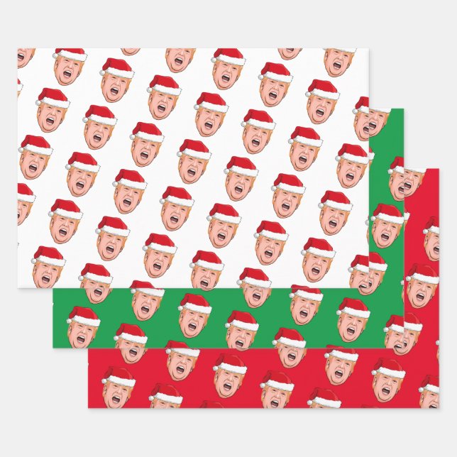DONALD TRUMP Christmas Wrapping Paper Sheets (Set)
