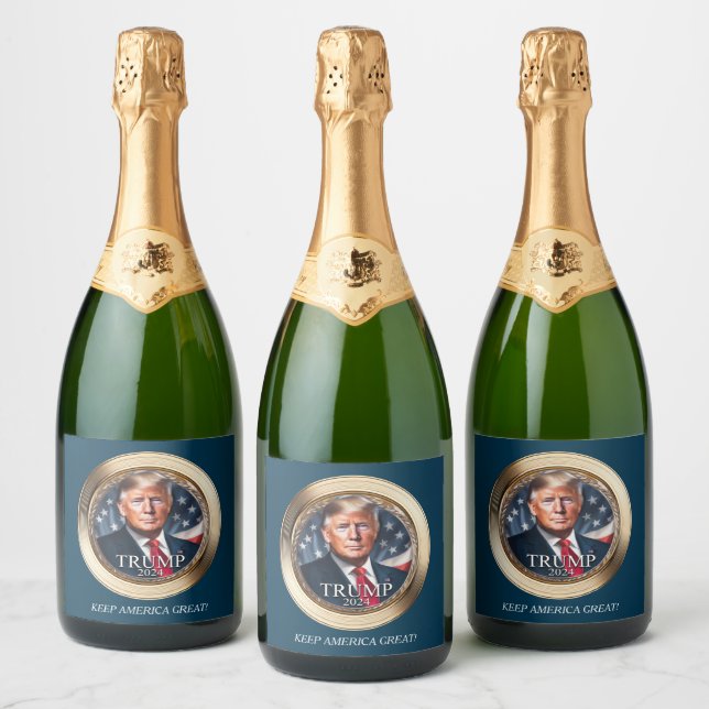 Donald Trump Classy Gold Champagne  Sparkling Wine Label (Bottles)