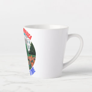DONALD TRUMP-CLEANING UP AMERICA ONE BAG AT A TIME LATTE MUG