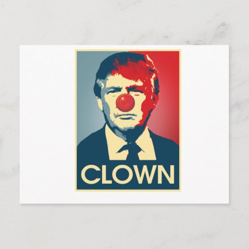 Donald Trump CLOWN __ Anti_Trump 2016 _ Postcard