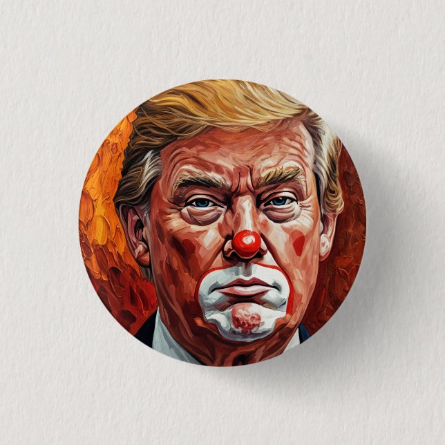 donald trump clown  button (Front)
