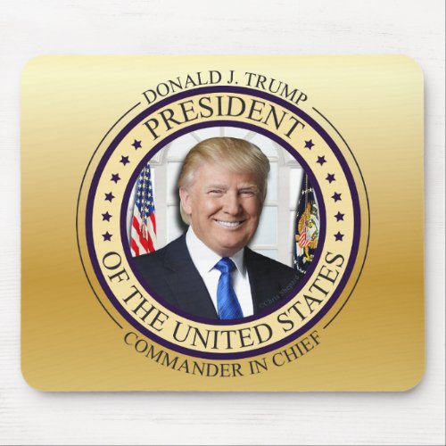 DONALD TRUMP COMMANDER IN CHIEF GOLD PRESIDENTIAL MOUSE PAD