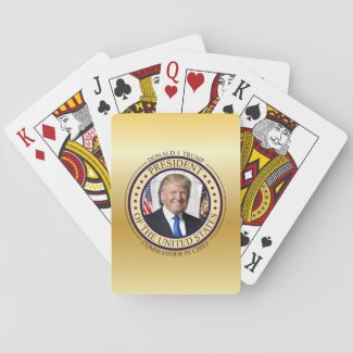DONALD TRUMP COMMANDER IN CHIEF GOLD PRESIDENTIAL PLAYING CARDS