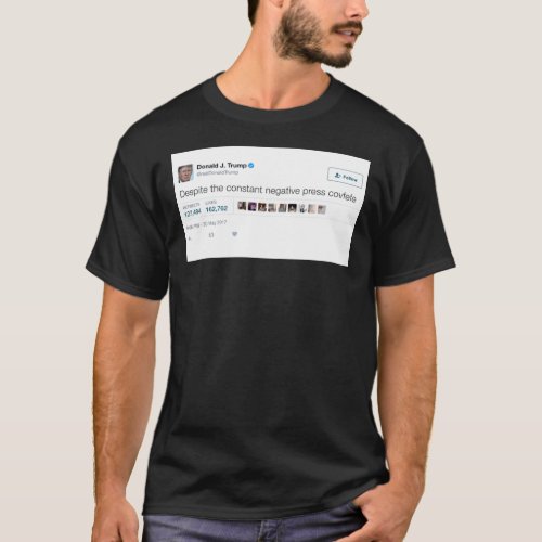 Donald Trump Covfefe Tweet T_Shirt and Sticker Ess