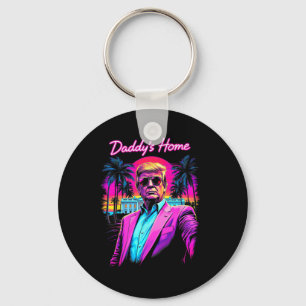 Donald Trump Daddy's Home Funny Meme Art Keychain