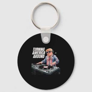 Donald Trump Dj Turning America Around President 2 Keychain